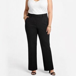 Talbots Barely Boot Dress Pants Size 16 Curvy Black Full Length Bootcut Trouser